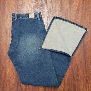 Lucky Brand Jeans Sz. 30 Vent Split Hem Bonnie Flare Wide Stretch No Pocket Boho